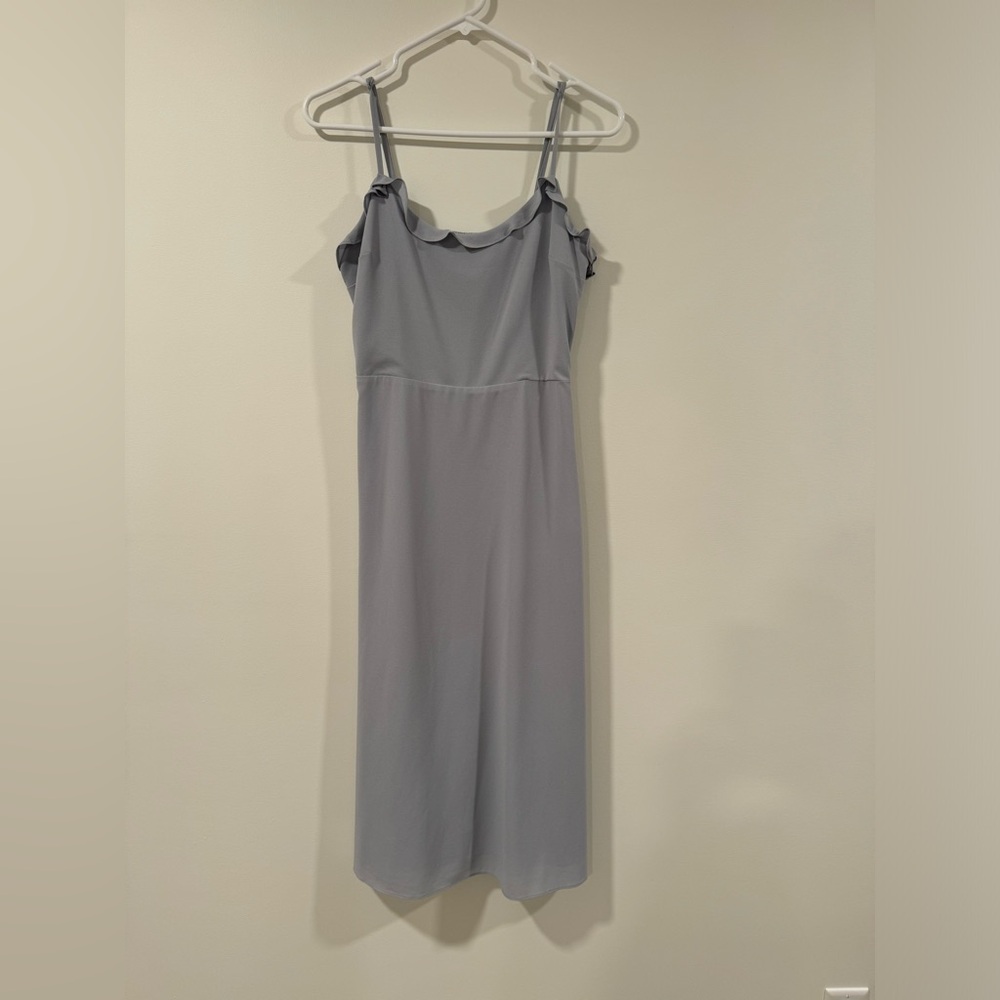 Aritzia Babaton midi wedding guest dress small blue